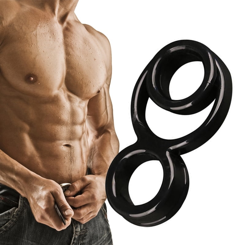 Black Reusable Penis Ring Delay Ejaculation Silicone...
