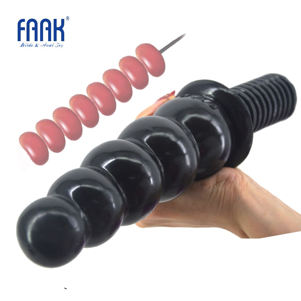FAAK anal sex toys beads dildo big dong anal plug screw handle butt plug huge penis 2.36″ thick 11.2″long dick anal dildo