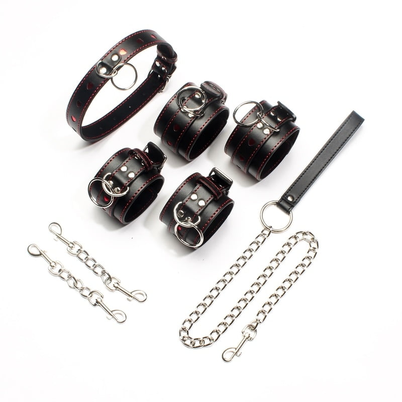 Leather Metail Heart Sex Handcuffs Ankle Cuffs and...