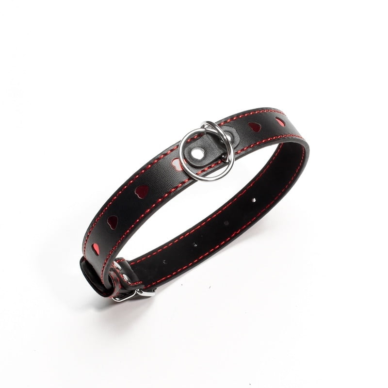Leather Metail Heart Sex Handcuffs Ankle Cuffs and Collar Slave Bdsm Bondage Set Sex Toys for Couples Erotic Womens Lingerie - Image 4