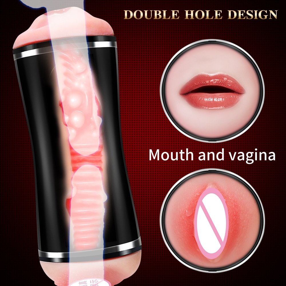 Male Masturbator Real Vagina and Mouth Dual Channal...