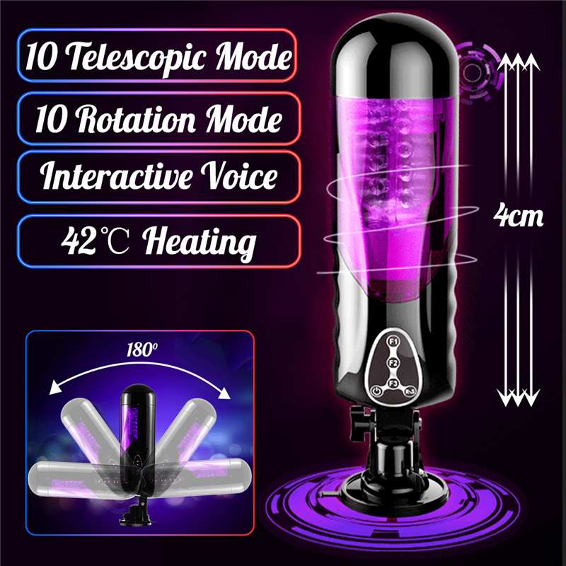 Meselo Automatic Heated Telescopic Rotating Voice Sex...