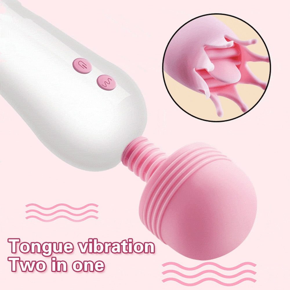 Oral Clit Vibrators for Women AV Magic Wand Vibrator Massager Licking Tongue Dildo Vibrator G-spot Clitoral Massager Sex Toys