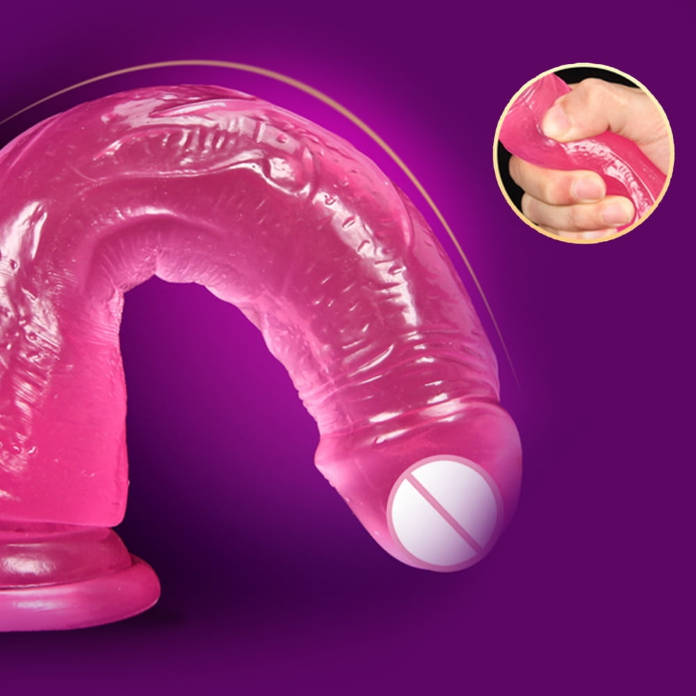 VETIRY G-spot Dildo Simulation Penis Crystal Transparent Huge Penis Not Vibrator Penis Sucker Anal Toys For Woman Sex Toy