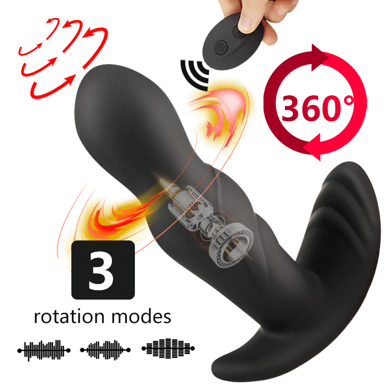 360 Degree Prostate Massager Rotating Anal Vibrator...