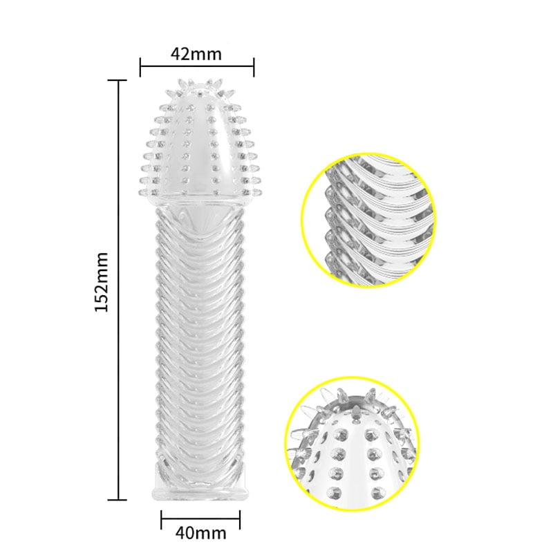 Men Extensions Condom Penis Sleeve Reusable Condom Enlargement Textured Extender Dildo Sheath Condoms Sex Toys for Men Couples - Image 5