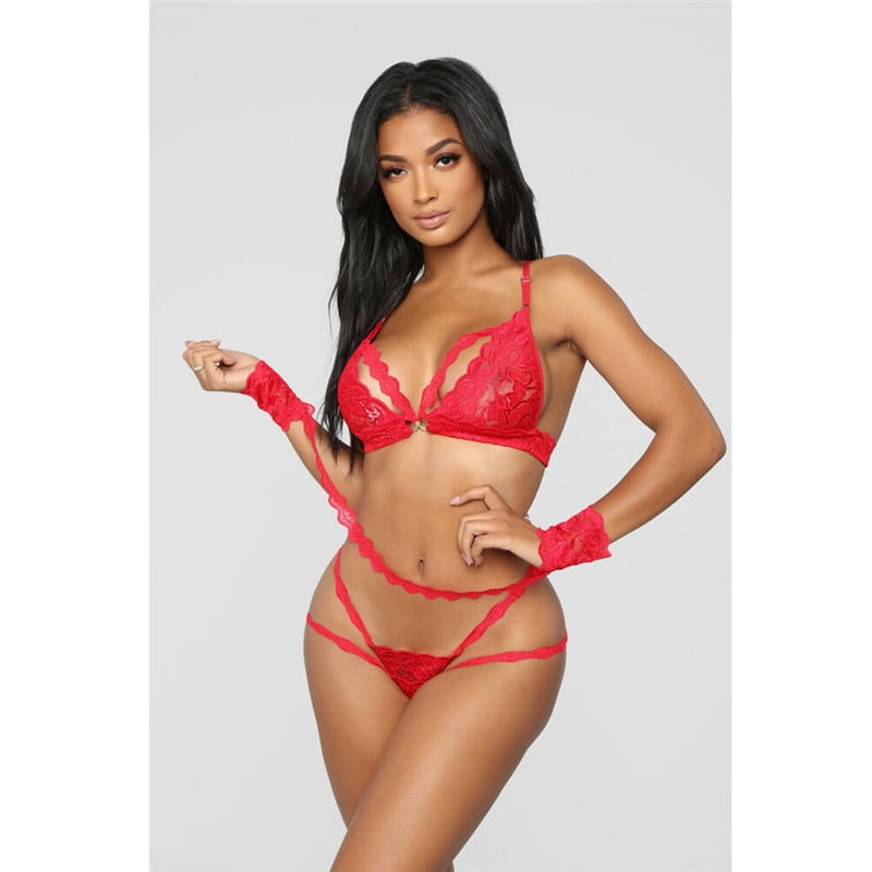 Sexy Hot Erotic Lace Lingerie Open Bra G-string Set Babydoll Women’s Bralette Bra Brief Sexy Underwear 2Pcs