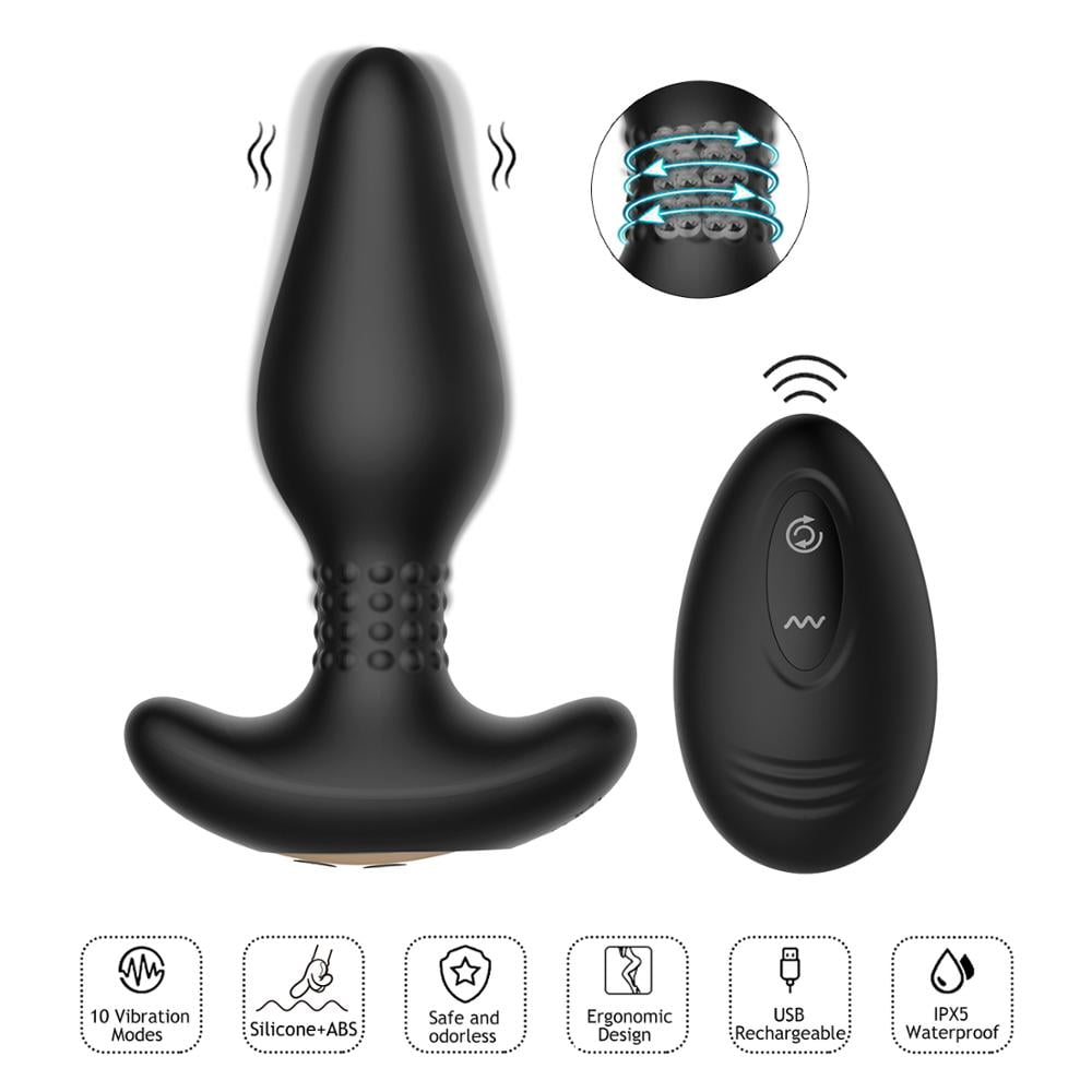 Vibrating Prostate Massager Men Anal Plug Remote Control Anal Vibrator Powerful Motors Patterns Butt Silicone Sex Toys for Adult